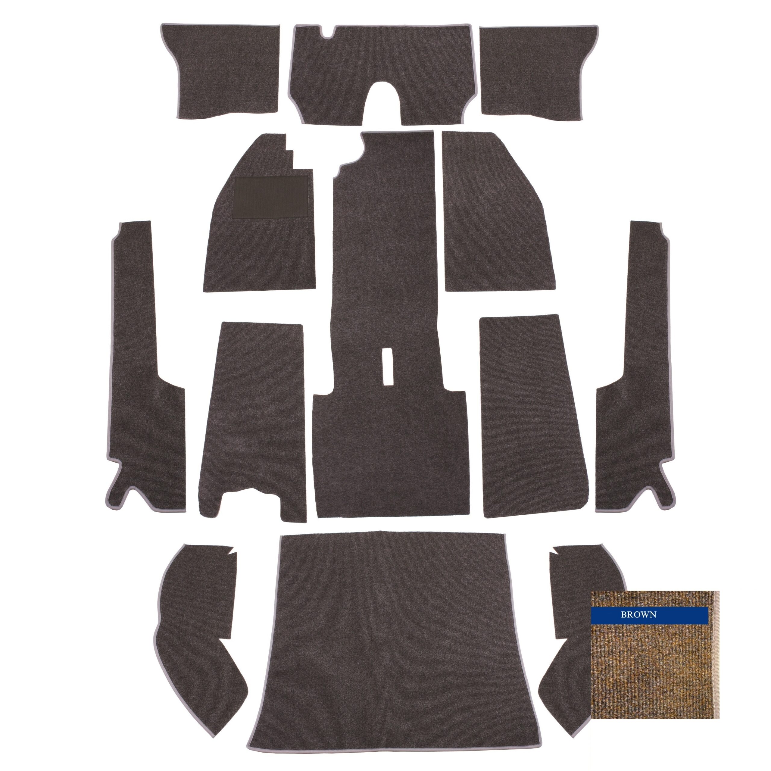 Carpet Set for Left Hand Drive, Brown