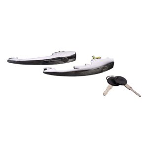 Door Handle Set with Matching Keys, Chrome