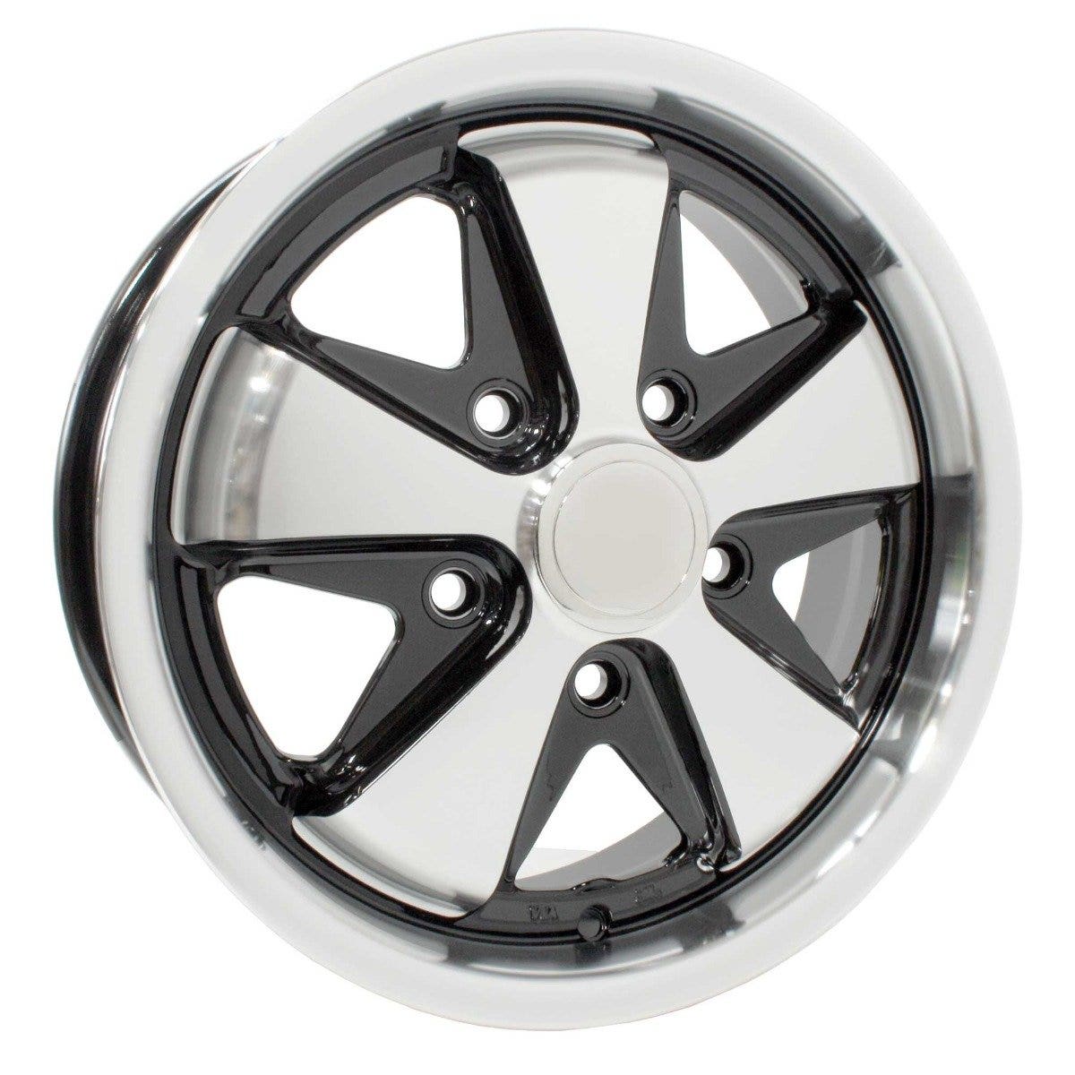 Fooks Alloy Wheel, Black and Polished, 5.5x15, 5x130, ET45