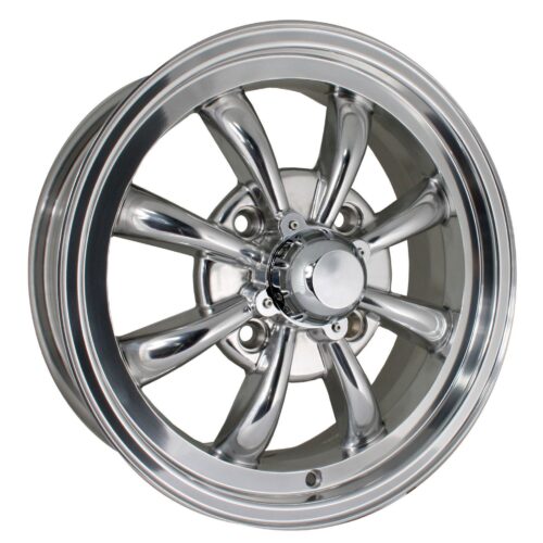 GT 8 Spoke Alloy Wheel, Polished 5.5×15, 4×130, ET30