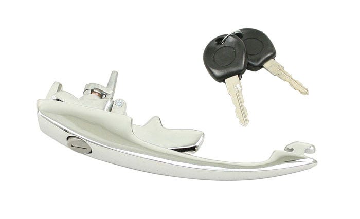 Locking Door Handle with Keys Chrome