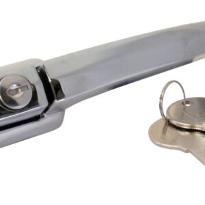 Locking Door Handle with Keys in Chrome