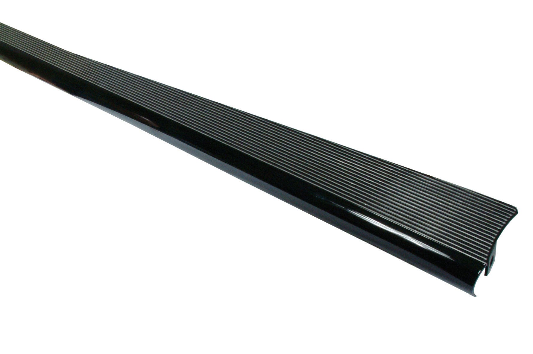 Running Boards, Billet Look, Gloss Black / Polished Ribs, Pair