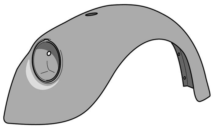 Wing Front Left 1200cc Zinc Galvanised