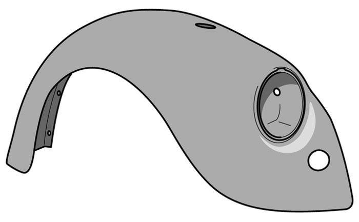 Wing Front Right 1200cc Zinc Galvanised